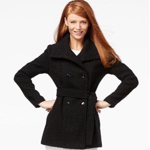 Classic Calvin Klein Black Pea Coat